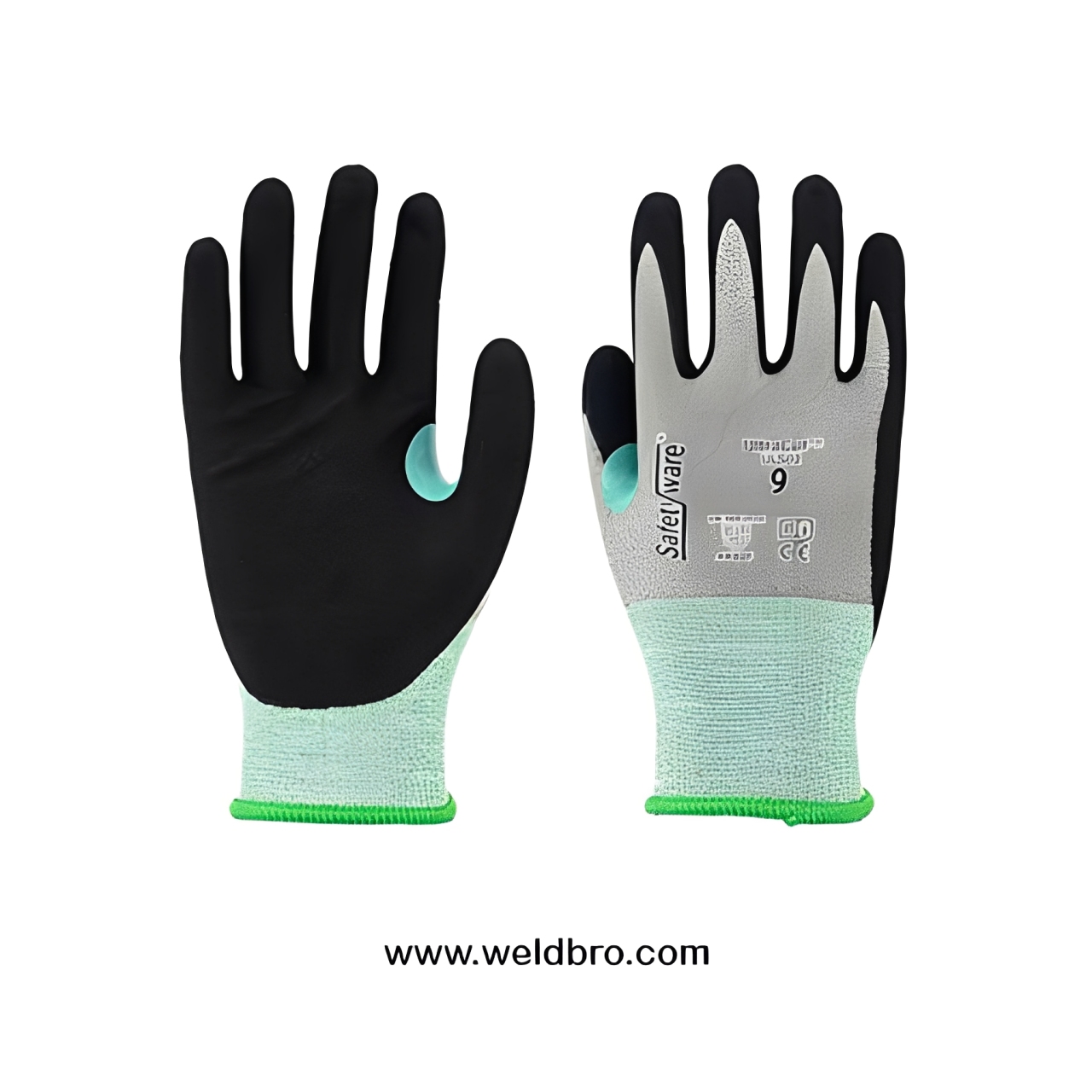 ULS02-BLK UltraTouch HPPE Blend Cut Resistance Glove with T-Touch Palm Coating and Reinforced Nitrile Crotch - Image 2