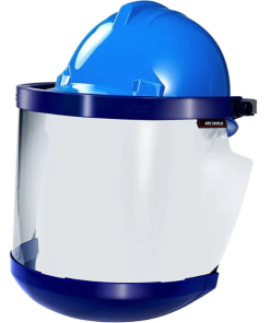 Blue Eagle FCA8 Faceshield Arc Flash 11 Cal/cm2 ATPV c/w C3BL Hard Hat Bracket & A8BL Grey Visor 8" x 19"